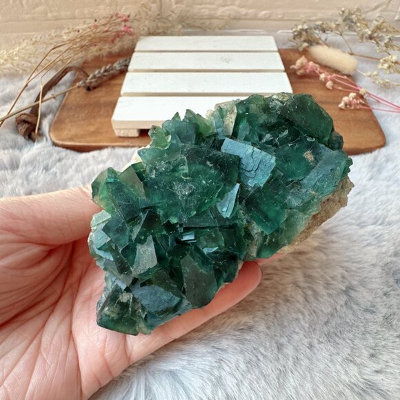 Gorgeous UV Reactive Madagascan Raw Fluorite Cluster Specimen - Picture 6 of 10